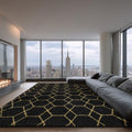 Black and Gold 8x10 Shag Rug - Soft Faux Fur Geometric Area Rug for Living Room - Variation of THIS listing