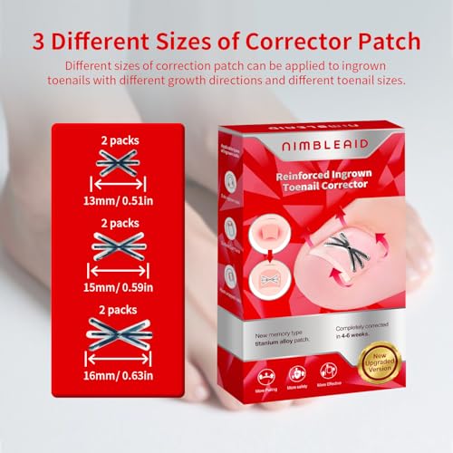 Upgraded Titanium Alloy Ingrown Toenail Corrector with Upgraded 6-Angle Shape,3x Stronger Pull Force,Ingrown Toenail Removal Kit, Ingrown Toenail Treatment for Women and Man (S size - 6 Packs)
