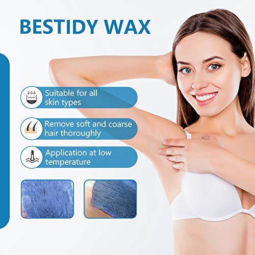 Bestidy Blue Hard Wax Beads for Hair Removal 1000g - Coarse & All Body Use