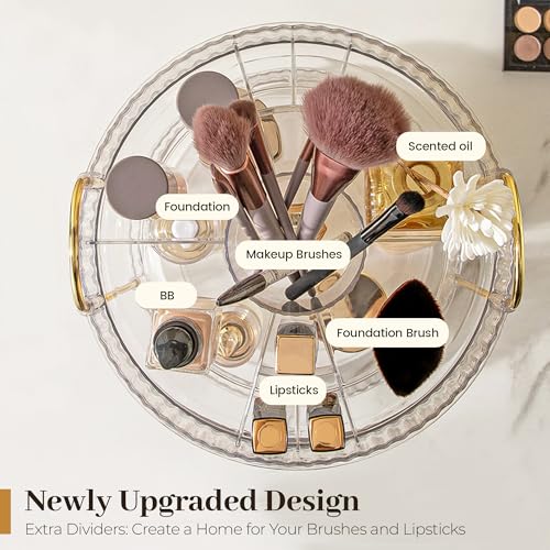 Gem Green 3-Tier Rotating Makeup Organizer for Vanity & Perfume Storage
