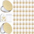 60 Champagne Compact Magnifying Mirrors Gift Set with Thank You Cards & Rope - Bridal & Wedding Party Favors