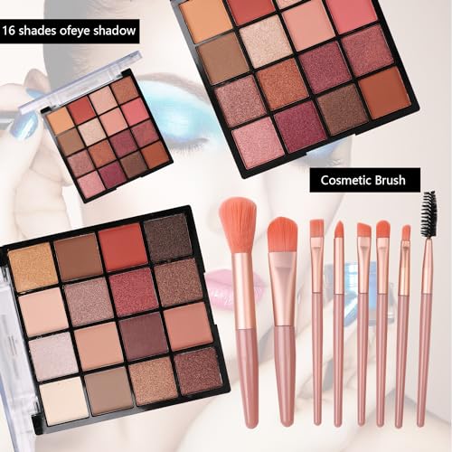 All-in-One Makeup Kit for Teen Girls — Pink, 2X16 Eyeshadow & Brush Set