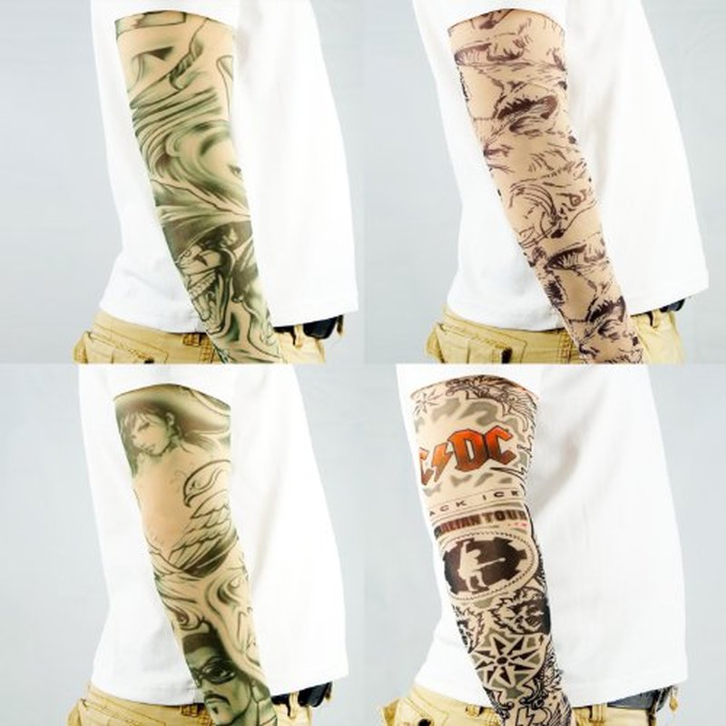 Kare & Kind 10pc Fake Temporary Tattoo Sleeves Body Art Arm Stockings Accessories - Multi Pack 3 Mixed Designs for Unisex-Adults
