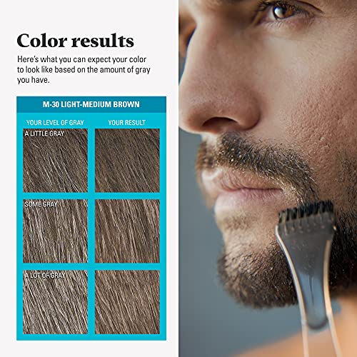 Just For Men Mustache & Beard Hair Color Light-Medium Brown M-30 - 2 Pack
