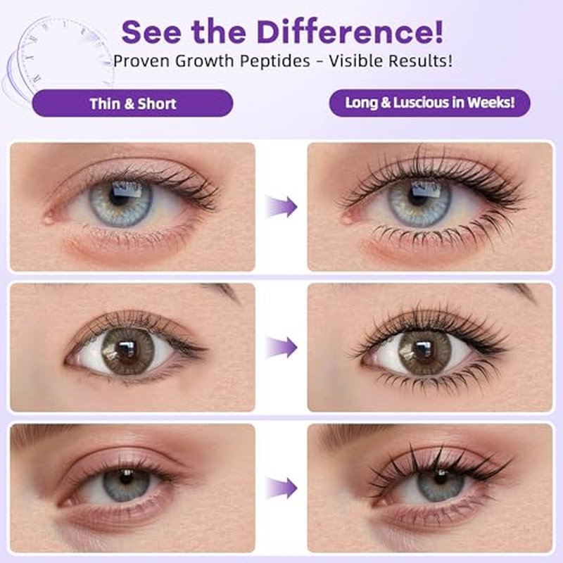 Eyelash Growth Serum for Longer Thicker Lashes, Natural Vegan Lash Enhancer, Safe for Sensitive Eyes, Gifts for Women Girlfriend, 4ml (0.13Fl Oz) Silver