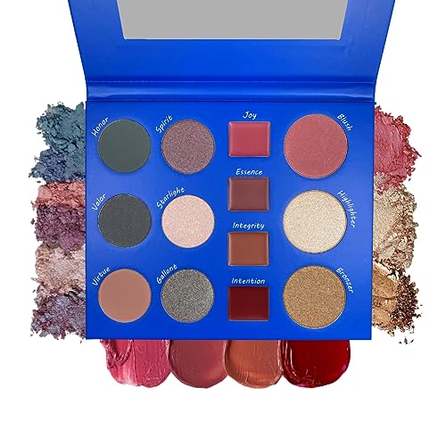 All-in-One Makeup Palette with Eyes, Lips, Cheeks - Vegan & Cruelty-Free
