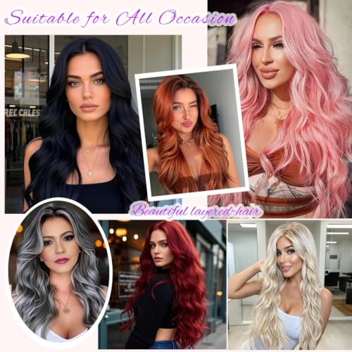 Black Layered Wavy Synthetic Wig for Women - Amarlis, Party & Daily Use