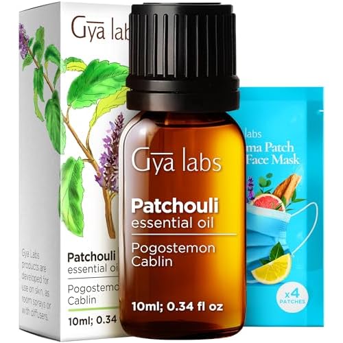 Sandalwood Essential Oils for Diffuser & Patchouli Essential Oil for Diffuser Set - Aromatherapy Grade Essential Oils Set - 2x0.34 fl oz - Gya Labs