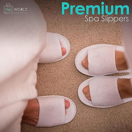 Unisex Spa Slippers Bulk Pack - Ultra Soft Open Toe Hotel Guest Disposable Slippers