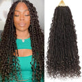 Boho Faux Locs Crochet Hair 18 Inch - 9 Pack Pre-Looped Goddess Locs for Natural Look