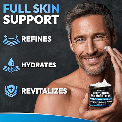 (2 Pack) Men's Face Moisturizer Cream - 8 OZ Anti-Aging & Wrinkle Reduction for Men - Hydrating Skincare