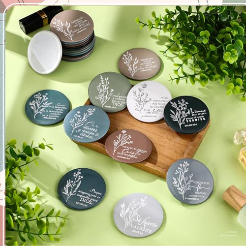 Mini Compact Mirror Set with Bible Verses - 80 Pieces, 10 Styles, Women's Gift