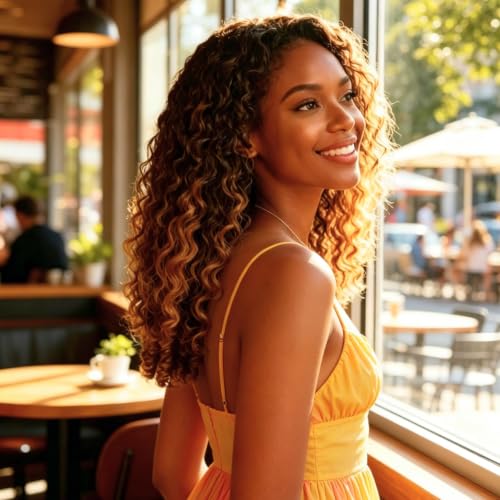 ALHER Honey Blonde Burmese Curly Lace Closure 14 Inch 4x4 Highlighted Human Hair