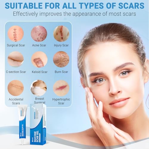 Silicone Scar Gel, Scar Cream, Advanced Scar Stick for Surgical Scars, Stretch Marks, Keloid Bump Removal, Old and New Scars 0.63oz (18g)