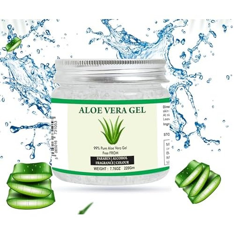 Aloe Vera Gel 100% Pure & Natural (7.76 OZ) 100% Pure Coconut Oil (250ml) - Moisturizing, Hydrating & Nourishing for Skin & Hair Care, Paraben-Free, Sulfate-Free, Suitable for All Hair