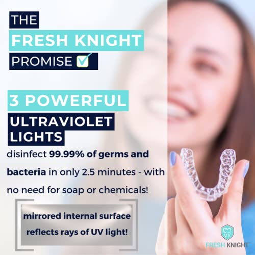 UV Retainer Case with Disinfection for Invisalign & Mouth Guards - Black UV (1 Box)