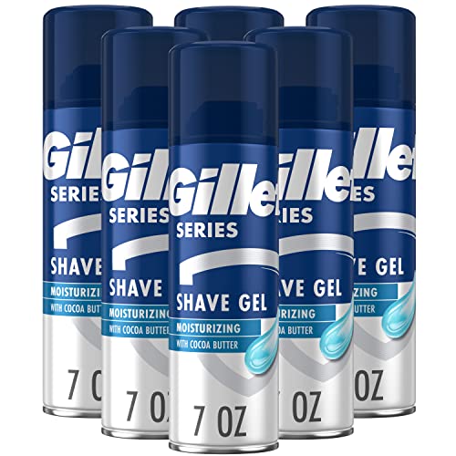 Moisturizing Shaving Gel with 3X Hydration & Protection - 7oz Pack of 6 - Blue-White