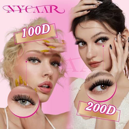 Lash Clusters 3D Effect Individual Lashes Kit NYCAAR 189pcs 100D200D D Curl 9-16MIX Eyelash Clusters Wispy Lashes Fluffy Cluster Lashes Kit with Lash Glue Remover Applicator Easy to Use for Beginners