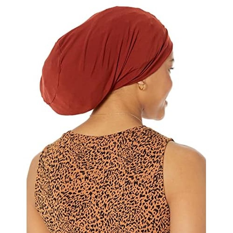 Fairy Black Mother Dreadlocks Loc Cap ? Satin Bonnet Alternative for Locs, Men & Women Hair Cap for Sleeping & Everyday Wear, Breathable Stretch Fit (Orange Rust, Large)