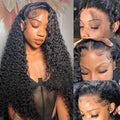 Deep Wave Lace Front Wig 20 Inch Human Hair Pre Plucked 13x6 Style