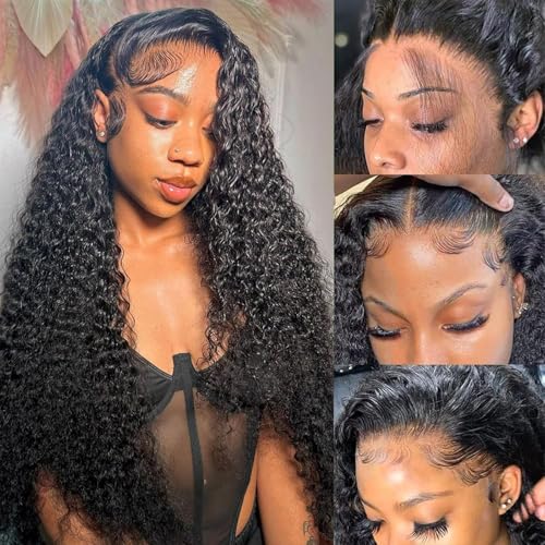 Deep Wave Lace Front Wig 20 Inch Human Hair Pre Plucked 13x6 Style
