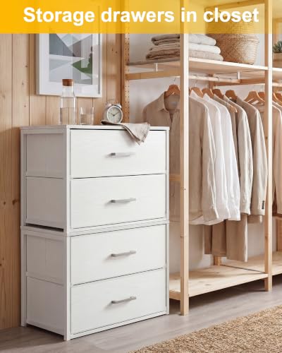 Stackable Closet Drawers for Clothes - 2 Pack, 15.7”D x 21.2”W x 16.1”H, Fabric Storage Organizer