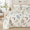 Queen Comforter Set - Birds Printing American Country Style, Beige, 3 Pieces - Variation: Queen / Country Chic