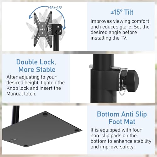 Adjustable 360° Rotation TV Floor Stand for 14-43 Inch Flat Screen Monitors