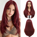Long Burgundy Wigs for Women 26 Inch Layered Synthetic Heat-Resistant Wig - Middle Part Variation of THIS listing