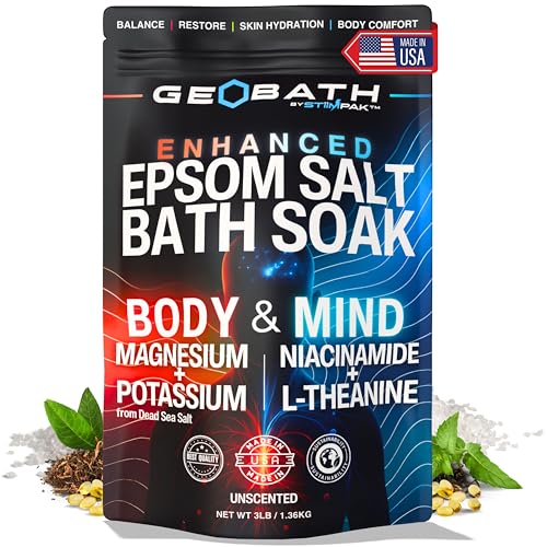 STiiMPAK Mind & Body Bath Soak 3lb - Magnesium & Dead Sea Salt with L-Theanine & Niacinamide for Relaxation