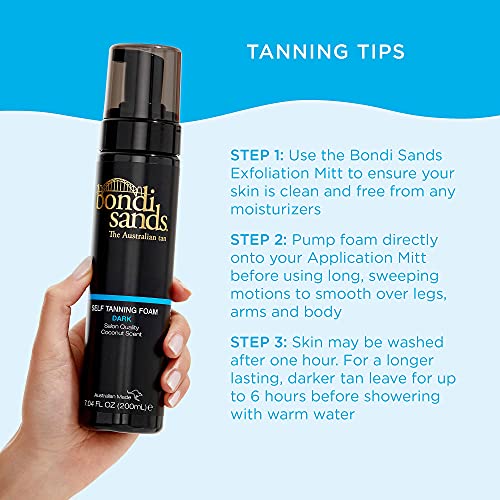 Bondi Sands Dark Self Tanning Foam Value Kit | Includes 2 Lightweight Sunless Tan Foams + 1 Application Mitt for a Flawless Finish ($54 Value)