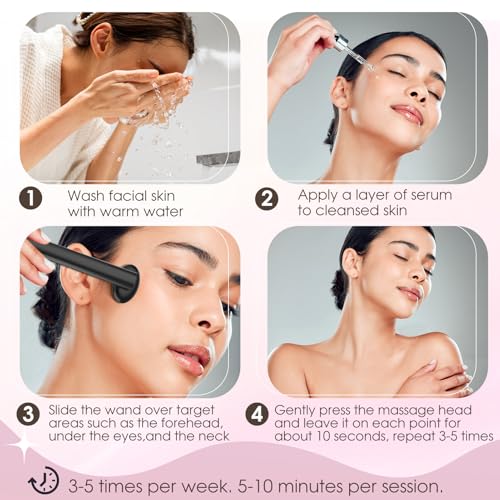 Handheld Light Therapy Wand, Red Light Therapy for Face and Neck, Blue Led Facial Sculptor Rejuvenation Eyes & Face Massager Tool