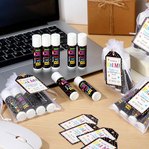 Siifert 50 Pack Employee Appreciation Lip Balm Gifts Bulk - Thank You Gifts for Teachers, Nurses, Colleagues