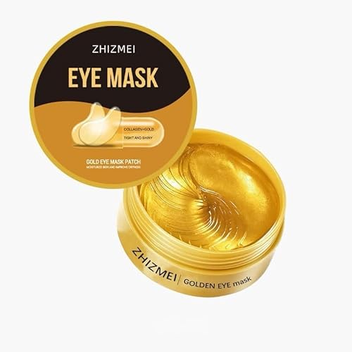 Gold Collagen Under Eye Mask Patches, 60 Pcs Anti-Aging Hydrating Eye Treatment for Dark Circles, Puffiness, Wrinkles and Fine Lines with Hyaluronic Acid