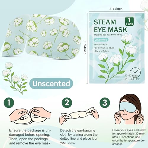 Bulk 100 Unscented Self-Heated Steam Eye Masks for Dry Eyes - Comfortable & Relaxing - Variation of THIS listing