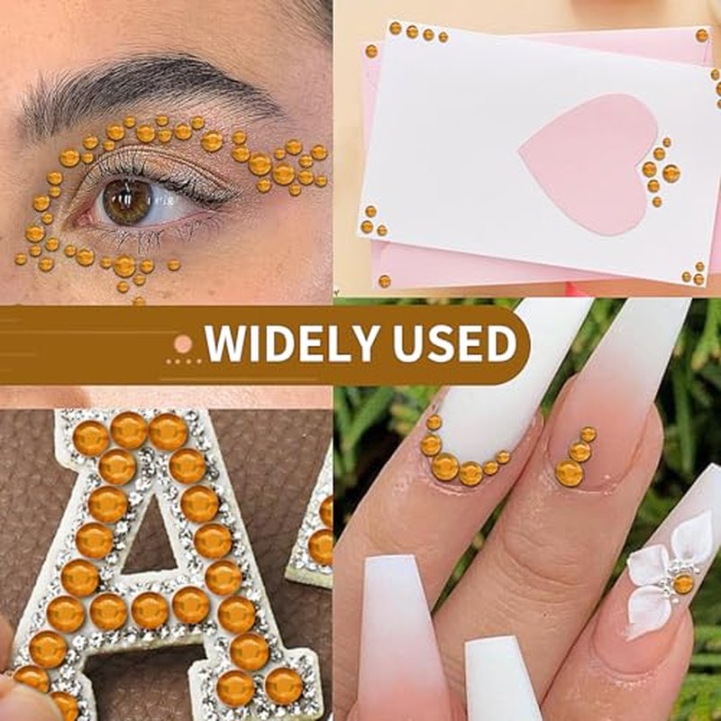 3555pcs Self Adhesive Face Gems for Makeup, Festival Jewels, Hair Gems, Rhinestone Stickers for Face, Eye, Makeup, Nail, Body, Crafts 5sheets (gold-3/4/5/6/8mm)