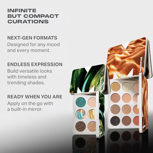 Morphe ChromaPlus 12-Pan Eyeshadow Palette - Flickering Sands Neutral & Metallic Shades