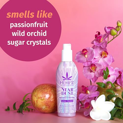 Hempz Star Dust Body Oil 6.67 Fl Oz Pack of 2 - Shimmering Moisturizer with Shea & Hemp Seed Oil
