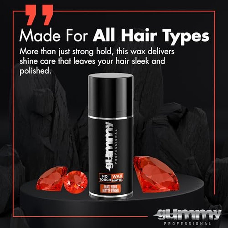 Gummy Professional No Touch Matte Hair Spray Wax ? Strong Hold for Men & Women ? Extra Hold Styling Wax with Dry Matte Finish ? Long-Lasting Control for Texture, Volume and Salon Hairstyles ? 98 ml