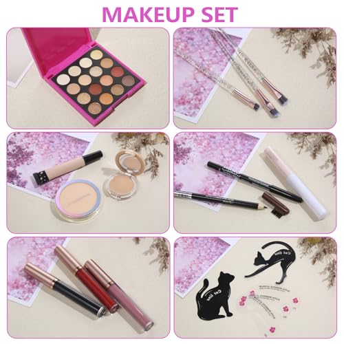 Makeup Kit Set For Teens, Make Up Gift For Women,Includes Eyeshadow Palette, Lip Gloss, Mascara, Eyeliner, Foundation, Concealer, Brushes Set (kit0161)