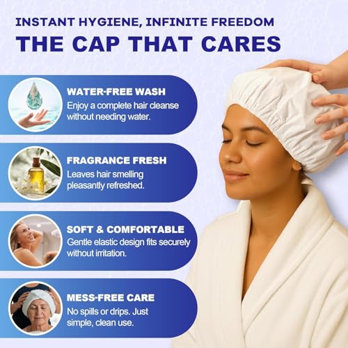 MedVance Rinse-Free Shampoo & Conditioner Shower Cap 6 Pack - Dry Hair Wash