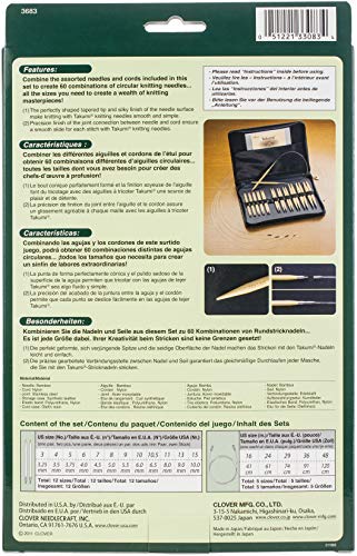 Clover Interchangeable Circular Knitting Needles Set with Case
