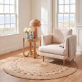 SAFAVIEH 6' Natural Fiber Jute Round Rug Farmhouse Style NF364A