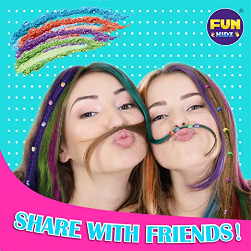 Kids Hair Braiding Kit with Colorful Chalk and Beads - Fun & Washable Hair Styling Set for Girls 8-12