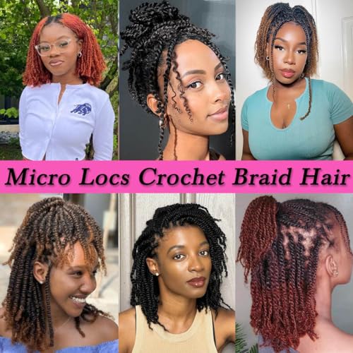 Pre-Twisted Micro Twist Crochet Hair 12 Inch Natural Black 9 Pack - Easy Install
