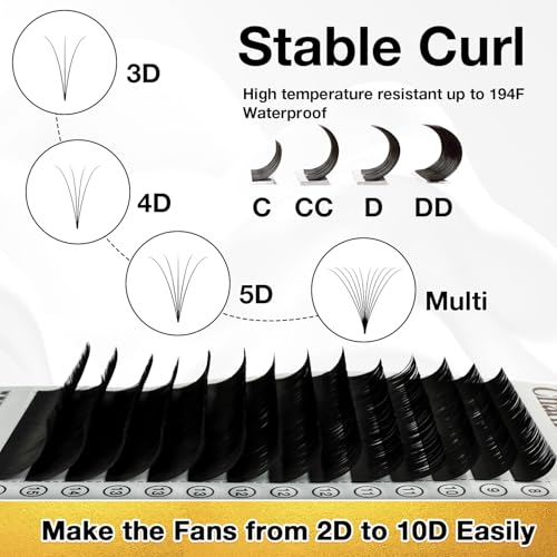 CharmO'clock Lash Extension Cashmere Volume Lashes C Curl 0.15mm Thickness 8-16mm Mixed Length Lash Trays Super Strong Matte Black Individual Eyelash Extensions Professional Lash£¨C 0.15 8-16mm£©