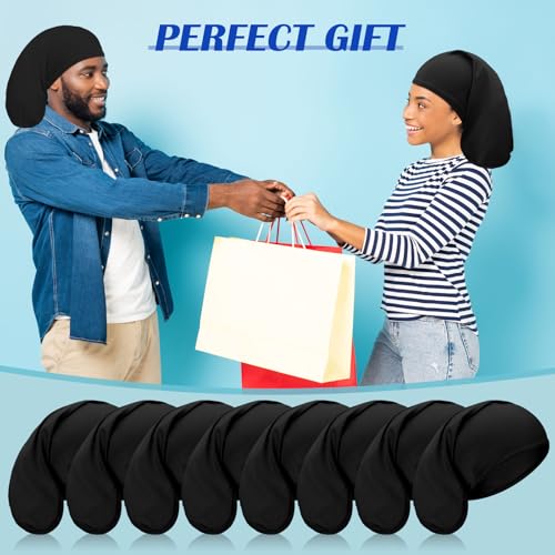 Men's Dreadlock Cap - Black Spandex Dread Lock Bonnet - One Size