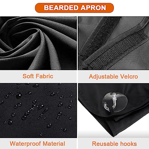 Beard Bib Beard Apron, Beard Gather£¬Shaving and Trimming, Non-Stick Grooming Cloth with 2 Suction Cups, Best Gifts for Men,Valentine's Day Gift