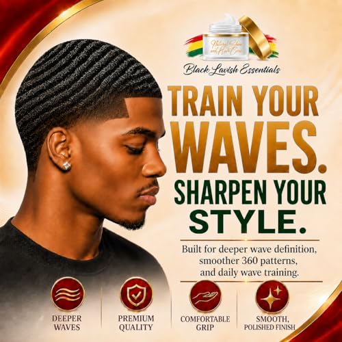 Men's Curved Boar Bristle Wave Brush for Deep Hair Styling - Soft or Hard