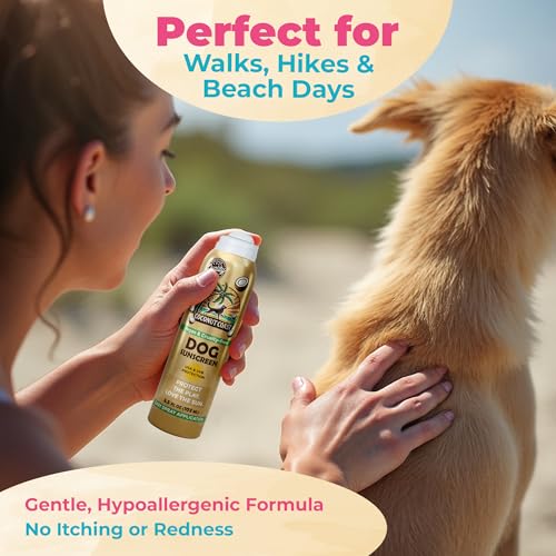 Dog Sunscreen SPF 30+ Natural Mist with Vitamin E Aloe for Sensitive & White Coats
